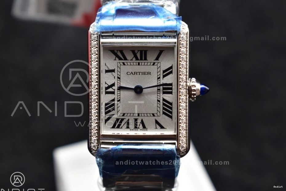 Quartz Diamond Ronda On 1190 With Dial Solo Bracelet K11F 20.3mm Bezel Tank SS SS Soft White 0709